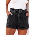 thumbnail image 2 of Women's Seductive Paperbag Waist Denim Shorts, 2 of 9
