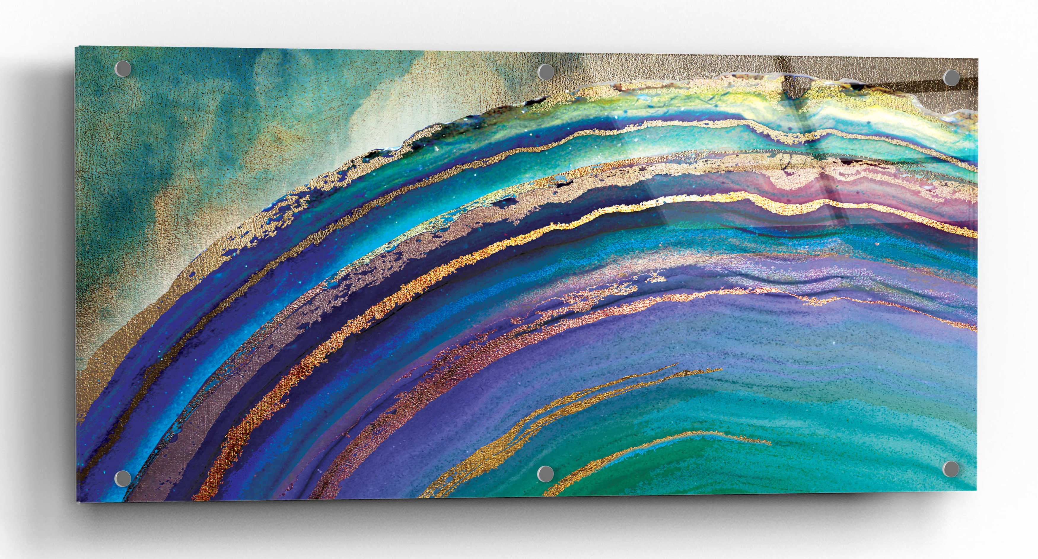 Wall Décor Art Acrylic Glass Wall Art 'Rainbow Agate Island' by A.V