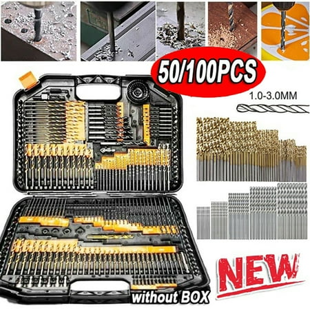 

(50pcs Gold)100/50pcs Titanium Coated HSS High Speed Steel Drill Bit Set Tool