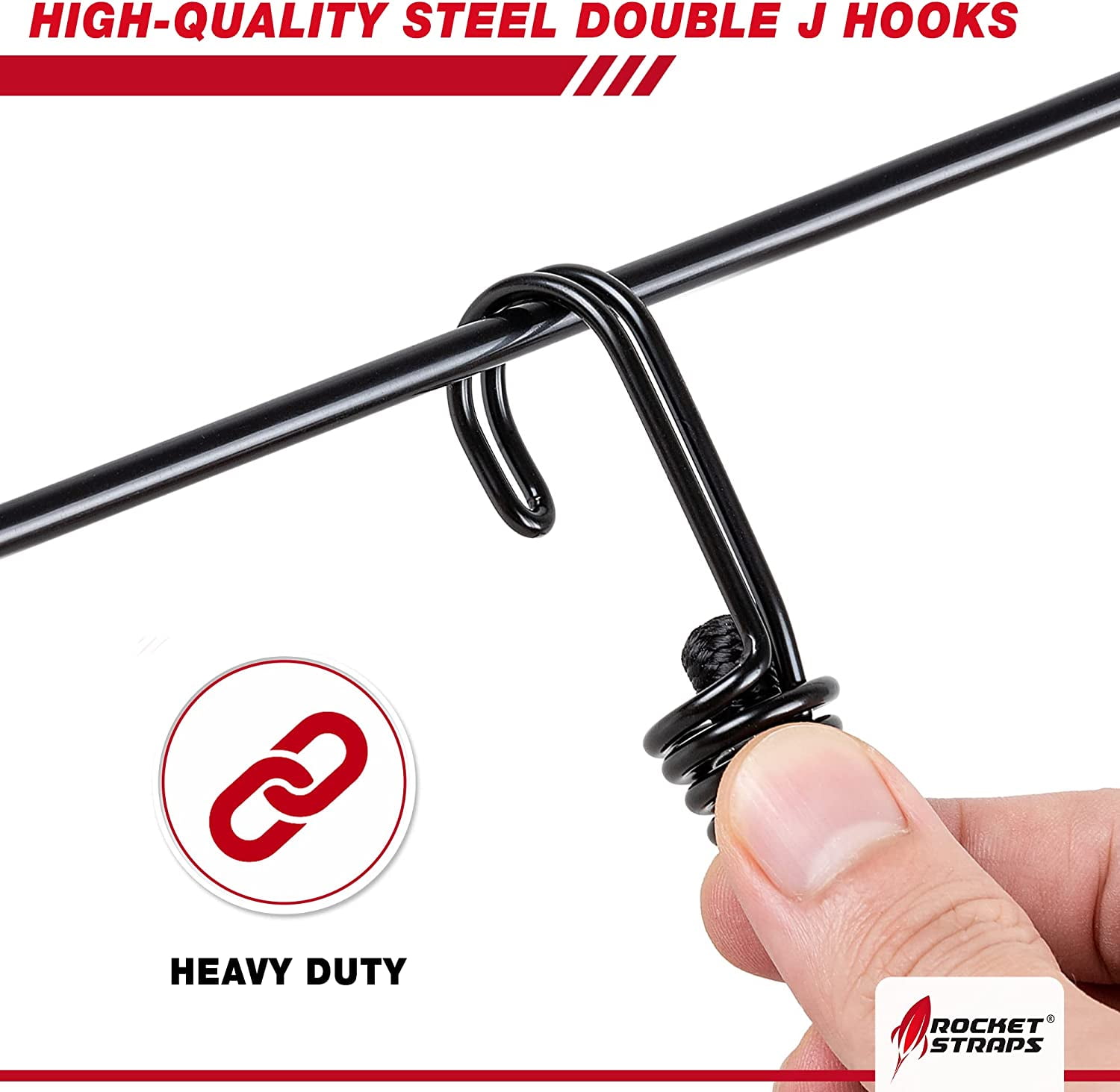 - Ultimate Adjustable Outdoor Bungee Cord Assortment - Heavy Duty Set of 20 Bungee Cords (48") Double-J Hooks - Elastic Straps for Camping, Securing, and DIY Multipurpose