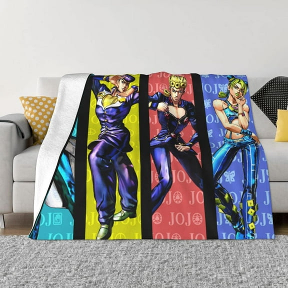 Blanket JoJo's Bizarre Adventure Soft and Comfortable Warm Fleece Throw Blankets Yoga Blankets Beach Blanket Picnic Blankets Gift for Dorm Room Office Decor Sofa Bed Camping Travel All Season 50"x40"