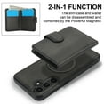 thumbnail image 5 of for Samsung Galaxy S25 Wallet Case, 2-in-1 Magnetic Detachable Card Holder, PU Leather + TPU Shockproof Kickstand Phone Cover, Magnetic Clasp Card Slots Back Case for Galaxy S25, Black, 5 of 5