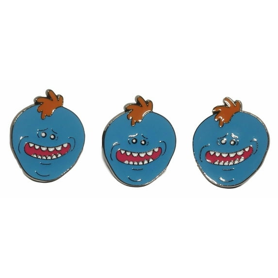 Rick and Morty Mr. Meeseek Enamel Metal Pin Set of 3 Pins