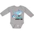 thumbnail image 3 of Inktastic My Uncle Loves Me with Cute Sharks Boys or Girls Long Sleeve Baby Bodysuit, 3 of 5