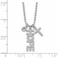 thumbnail image 2 of Sterling Silver Rhodium-Plated Cz And Cross D/C Bead Chain Necklace (18 X 6.95) Made In China -Jewelry By Sweet Pea, 2 of 6