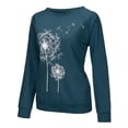 thumbnail image 4 of Camiseta Mujer Manga larga Cuello redondo Tops Poliéster Suéter deportivo Ropa con estampado informal, Azul, S Eigraketly AP003791-22, 4 of 6