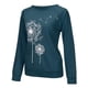 thumbnail image 4 of Camiseta Mujer Manga larga Cuello redondo Tops Poliéster Suéter deportivo Ropa con estampado informal, Azul, S Sweethay AP003791-22, 4 of 6