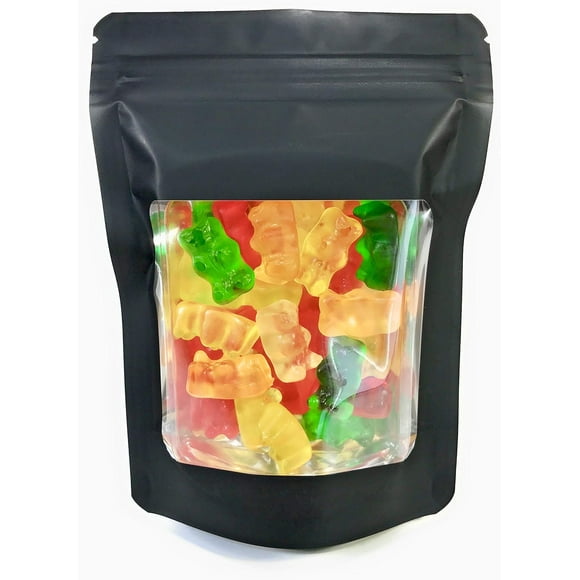 100 Pack Smell Proof Ultra Clear Window Mylar Bags 1/8 Eighth Plus Size 4 Mil 4x 5.5x 1.5 Stand Up Foil Pouch. Travel, Storage and Display. Food Grade