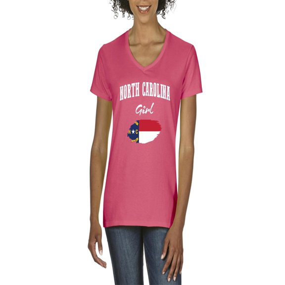 NIB - Women's T-Shirt V-Neck Short Sleeve - North Carolina Girl
