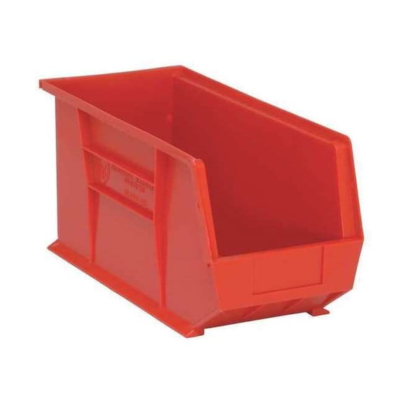 QUANTUM STORAGE SYSTEMS QUS265RD Red Hang and Stack Bin, 18"L x 8-1/4"W x 9"H