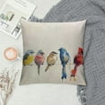 thumbnail image 2 of JRXY  Watercolor Birds Decorative Pillow Covers Lovely Birds Rest on Wire Cushion Cover Spring Home Decor Throw Pillowcase  White, 2 of 5