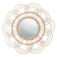 thumbnail image 1 of Minkissy 1Pack Rattan Mirrors for Wall Rustic Wall Mirror Khaki for Interior Decoration, 1 of 5