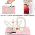 thumbnail image 3 of For Samsung Galaxy Tab S10 Lite/S10 FE/S9 FE 10.9 inch Case, 360 Rotatable Handle Stand, Shoulder Strap, Drop-Proof Design, Cherry Pink, 3 of 7