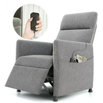 S-HOME Modern Power Recliner Sofa Velvet with Adjustable Backrest and Footrest for Small Spaces and Home Theater Use, Light Gray