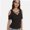 Black, variant on Womens Summer Shirts V Neck Criss Cross Cold Shoulder Tops Blouse