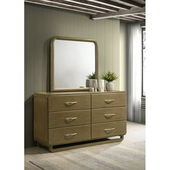 Amsbury 6-drawer Dresser and Mirror Nutmeg