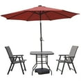 thumbnail image 3 of LeisureMod SUBL-9R 9 ft Sierra Modern Steel Market Patio Umbrella with Solar Powered LED & Tilt, Red, 3 of 5