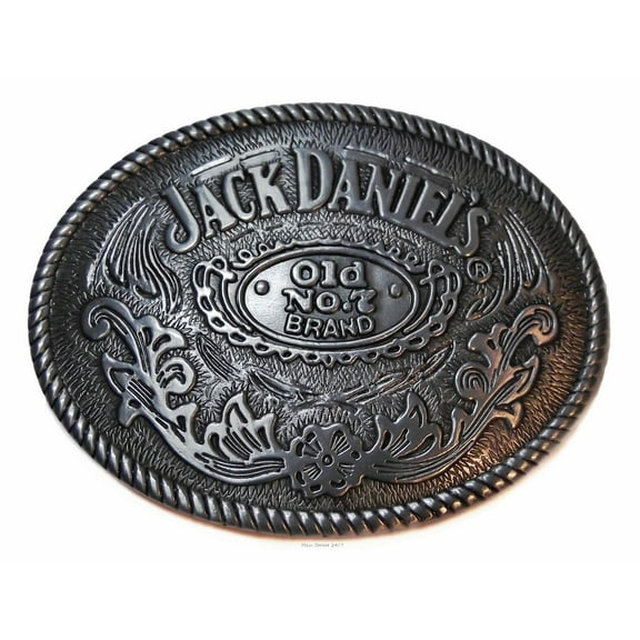 Jack Daniels Classic Old No. 7 Brand Oval Pewter Belt Buckle