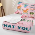 thumbnail image 4 of Feelyou Pink Kawaii Dinosaur Quilt Full for Girls, Cartoon Tropic Wildlife Full Bedspread Sets, Pink, 3 Pieces, 4 of 7