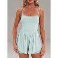 thumbnail image 2 of Women'S Summer Sleeveless Rompers Spaghetti Strap Double Lined Shorts Jumpsuit  Outfits Light Blue M, 2 of 7