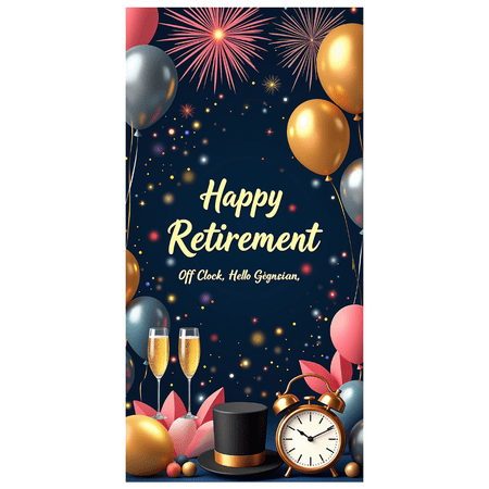 LUUFILx Retirement Celebration Backdrop Banner Party Supplies Decorations Happy Retirement Background Off Clock Hello Pension Event Decorations Photography Props