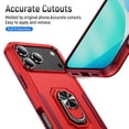 thumbnail image 4 of Decase for iPhone 17 Pro Max Phone Case,TPU Bumper+Hard PC Dual Layer Hybrid Cover with Rotatable Finger Ring Kickstand,Slim Fit & Drop-Proof Protection Bumper Cover for iPhone 17 Pro Max,Red+Rose, 4 of 10