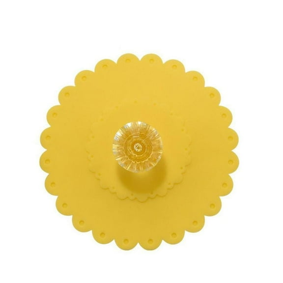 Glass Drink Cover Cup Lid Anti-Dust Coffee Mug Keep Warm Silicone Yellow
