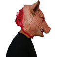 thumbnail image 4 of Máscara de cabeza de cerdo aterradora NQ para adultos Cosplay Halloween, 4 of 5