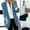 Light blue, variant on EGNMCR Womens Blazer Jackets, Long Sleeve Lapel Open Front Pockets, Casual Work Office Blazers, Button Jacket Suit Women Lapel Cape Cloak Long Coat Blazers Ladies Casual Office Suit Outwear Women Coat