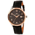 thumbnail image 1 of 3925-39 Men's Classic Black Dial Black Leather Strap Date Watch, 1 of 1
