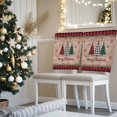 thumbnail image 3 of Merry Christmas Tree Chair Covers Set of 8 Red Black Plaid Snowflake Winter Wood Grain Chair Back Covers Stretch Removable Washable Slipcovers Protector for Dining Room Kitchen Party Decor, 3 of 5