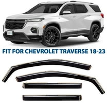 CLIM ART In-Channel Incredibly Durable Rain Guards for Chevrolet (Chevy) Traverse 2018-2023, Original Window Deflectors, Vent Deflector, Vent Window Visors, Dark Smoke Car Accessories, 4pcs - 618168