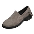 thumbnail image 2 of Gealkoca Womens Zipper Chunky Low Heeled Shoes Round Toe Comfortable Formal Dress Shoes Slip-On Business Wedding Office Shoes Women's Casual Loafers, 2 of 9