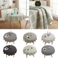 thumbnail image 2 of Nappe Ronde Lavable en Lin, Nappe Géométrique, Housse de Table, Décoration, 2 of 8