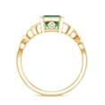 thumbnail image 2 of Rosec Jewels Created Emerald Solitaire Ring with Diamond for Women - Celtic Knot Ring (6X8 mm), 10K Yellow Gold, US 4.50, 2 of 8