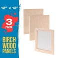thumbnail image 2 of U.S. Art Supply 12" x 12" Birch Wood Paint Pouring Panel Boards, Studio 3/4" Deep Cradle (Pack of 3), 2 of 6