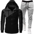 thumbnail image 1 of Ensemble de Survêtement Athlétique pour Hommes Sweat à Capuche Confortable Course Jogging Tenue de Sport Décontractée Deux Pièces, 1 of 2