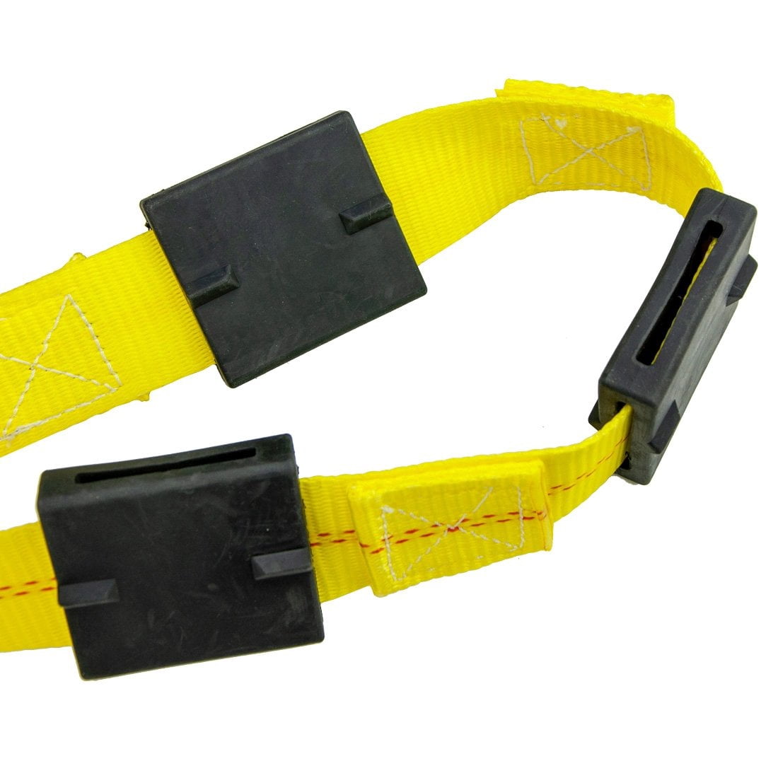 VULCAN Autohauler Car Tie Down, J Hooks, Sliding Idler 3-Cleat, 120 inch, 4 Pack, Yellow, 1600 Lbs SWL