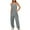 Gray, variant on Women's V Neck Sleeveless Jumpsuits Spaghetti Straps Harem Long Casual Loose Fitting Pants Overalls With Pockets Black