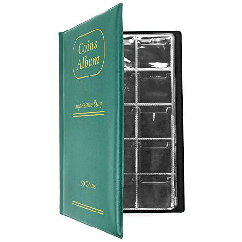 Hobby Coin Collector CenterZ 180 Pockets Coin Album Penny Collecting Book Money Specie Display Storage Case English, Black Souvenir Coins Collection Holder Ideal for Pressed Pennies Passport 