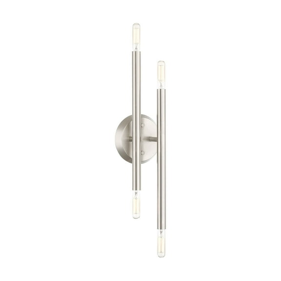 46771-91 Livex Lighting Soho - 4 Light ADA Wall Sconce In Modern Style-17 Inches Tall and 5.13 Inches Wide-Brushed Nickel Finish
