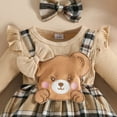 thumbnail image 6 of Gvdentm Baby Girl Outfits 3-6 Months Sweatshirt Romper Long Sleeve Plaid Print Bear Dress Skirt Clothes(Khaki,12-18 Months), 6 of 6