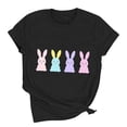 thumbnail image 6 of Mifsaly Short Sleeve T-Shirts Women Relaxed Fit Multi Pastel Bunnies Graphic Cotton tops Soft Breathable Casual Summer Basic Tees XXL, 6 of 6