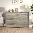 thumbnail image 5 of Ktaxon 6 Drawer Dresser Wood Dresser Storage Cabinet Drawer Organizer Chest of Drawers, Gray, 5 of 14