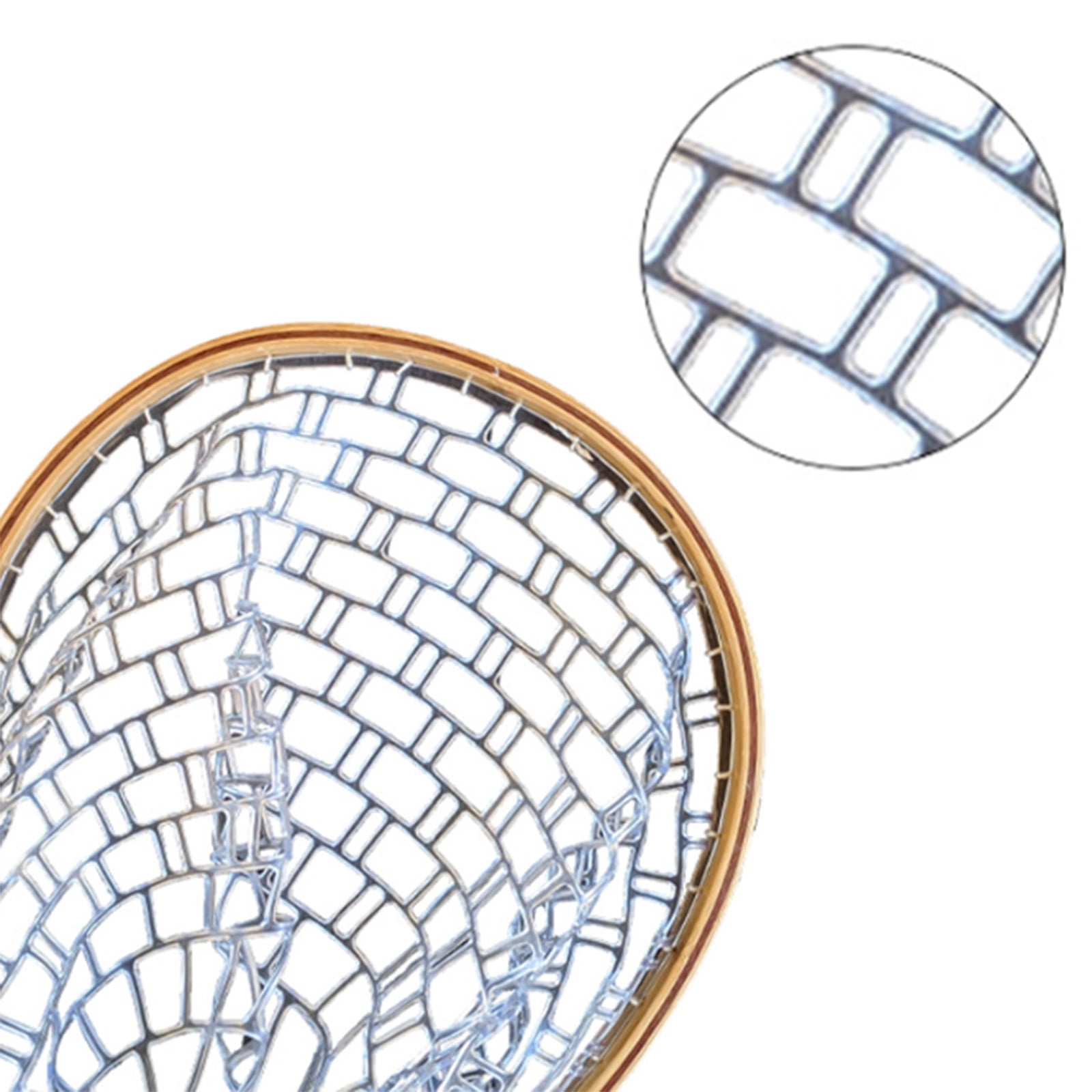 Light Weight Fish Net Frame Fly Fishing Landing Net with Soft Rubber Meshes for Catching and Release Easy to Use