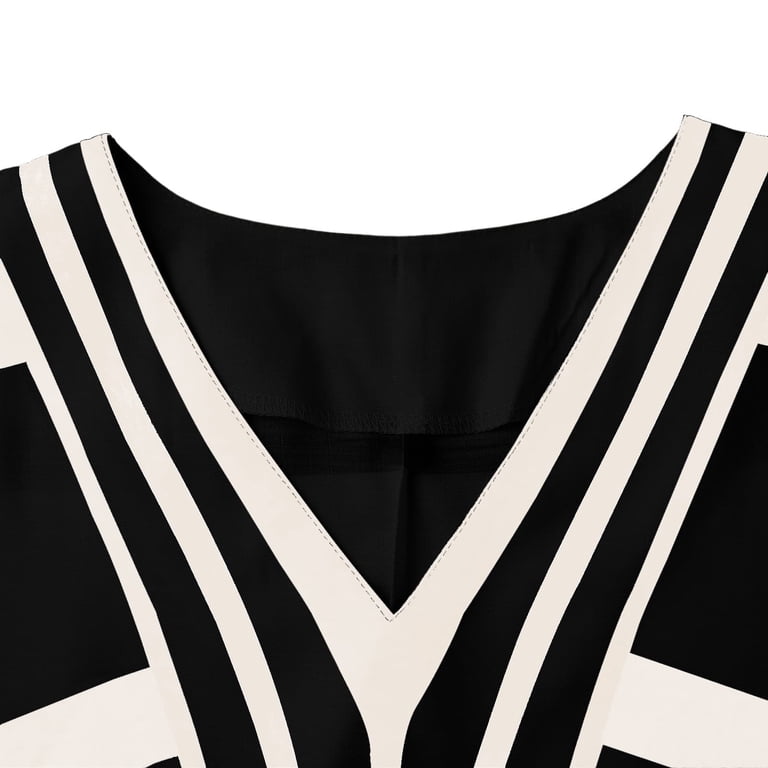 h&m black and white linen dress Women's Black/White patterned Linen-blend dress