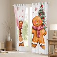 thumbnail image 3 of Manfei Cute Gingerbread Man Black Out Curtains,Christmas Tree Curtains Pack of 2 (42x63 Each),White Brown Bedroom Curtains For Kids,Ultra Soft Home Decor, 3 of 6