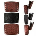 thumbnail image 2 of QQTDFG Nordic Viking Odin Symbol Bracelet Leather Cuff Bangle Wrist Bracelet-black, 2 of 9