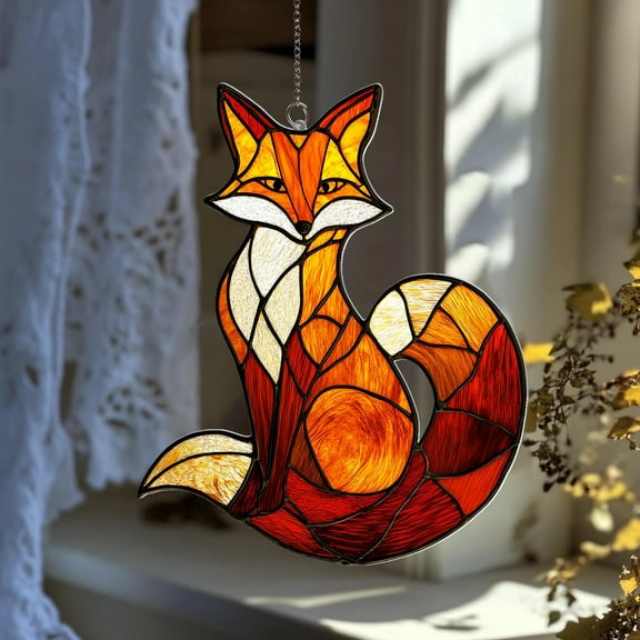 Fox Acrylic Suncatcher: Forest Animal Window Decor