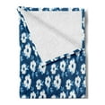 thumbnail image 2 of Flower Soft Flannel Fleece Blanket, Daisy Blossom Botany Spring Bouquets Summer Flourishing Petals Print, Cozy Plush for Indoor and Outdoor Use, 50" x 60", Azure Blue and Night Blue, by Ambesonne, 2 of 5